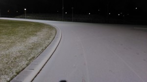 Sneeuw atletiekbaan